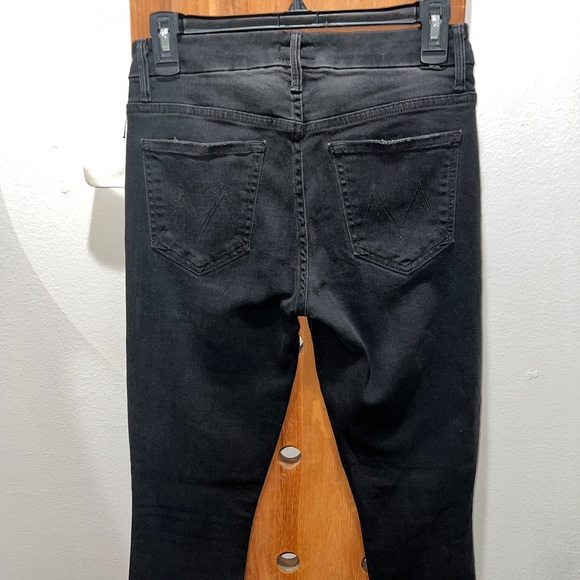 MOTHER High Waisted Looker Skinny Jeans in Wait Until Dark Washed Black - Picture 5 of 10
